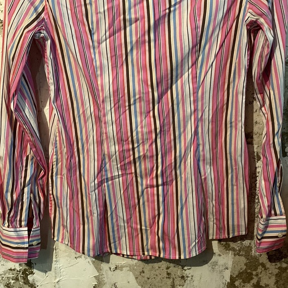 Made in Italy 🇮🇹High QualityCottonStretch Pink Striped ButtonDown Fitted Shirt - Picture 6 of 13